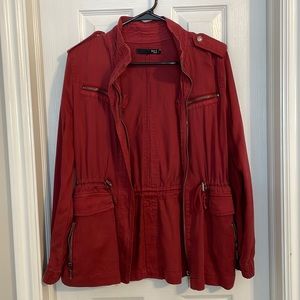 Red utility jacket